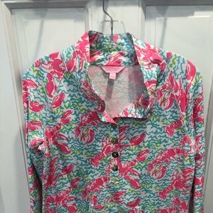Lily Pulitzer pullover with gold buttons